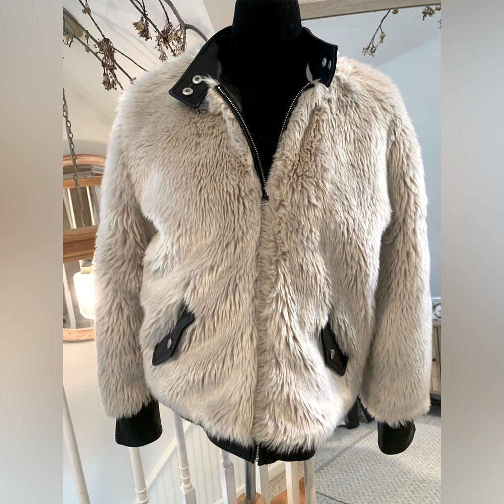 Vici faux fur and leather coat